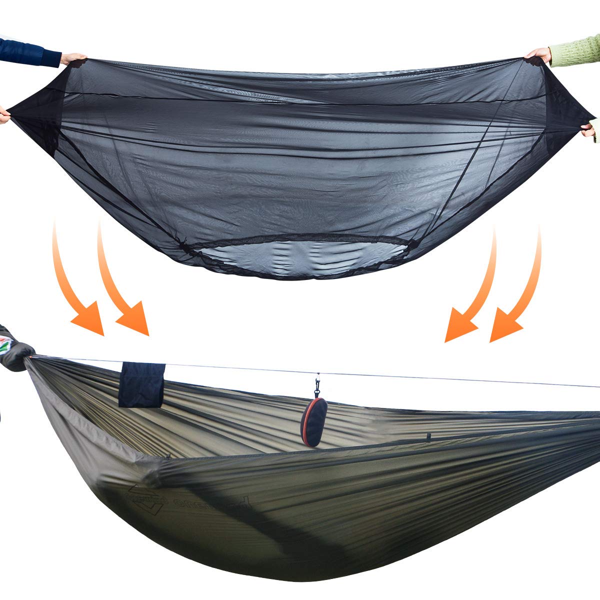 OneWind Single & Double Camping Hammock with Mosquito Net - 360° Bug Protection for Outdoor Adventures, Backpacking, Hiking and Beach Relaxation - Lightweight Portable Hammock with Easy Setup