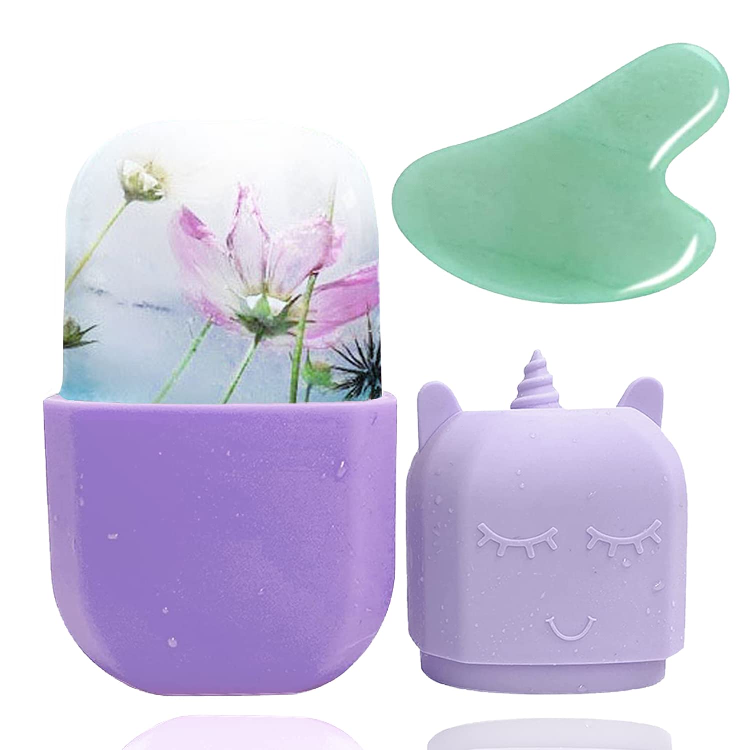 **Lucky Ice Roller for Face & Gua Sha Set – Cooling Facial Roller & Gua Sha Tool for Puffiness, Skin Lifting & Fine Lines – Skincare for Eyes & Face – Perfect for Morning Routine & Post-Workout Recovery**