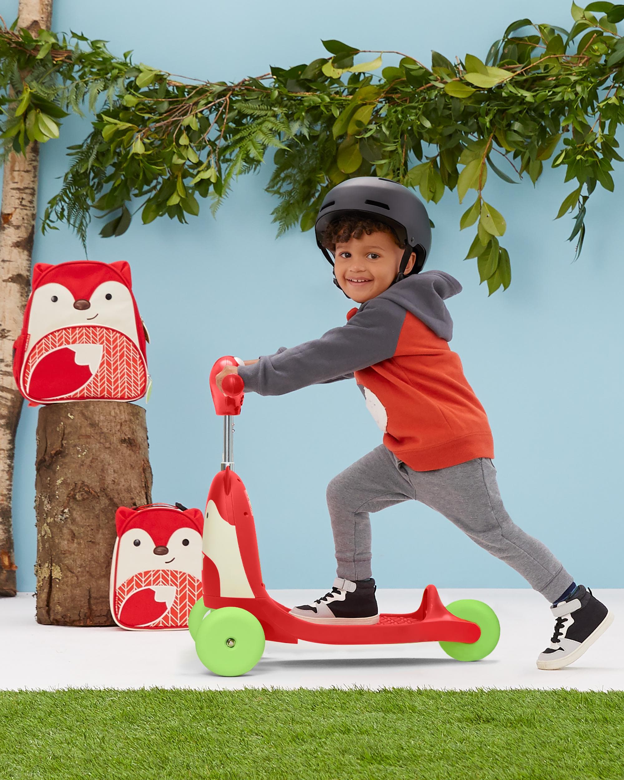 Skip Hop Zoo 3-in-1 Ride-On Baby Walker, Toddler Scooter & Push Toy - Fun Learning Activity for Indoor & Outdoor Play