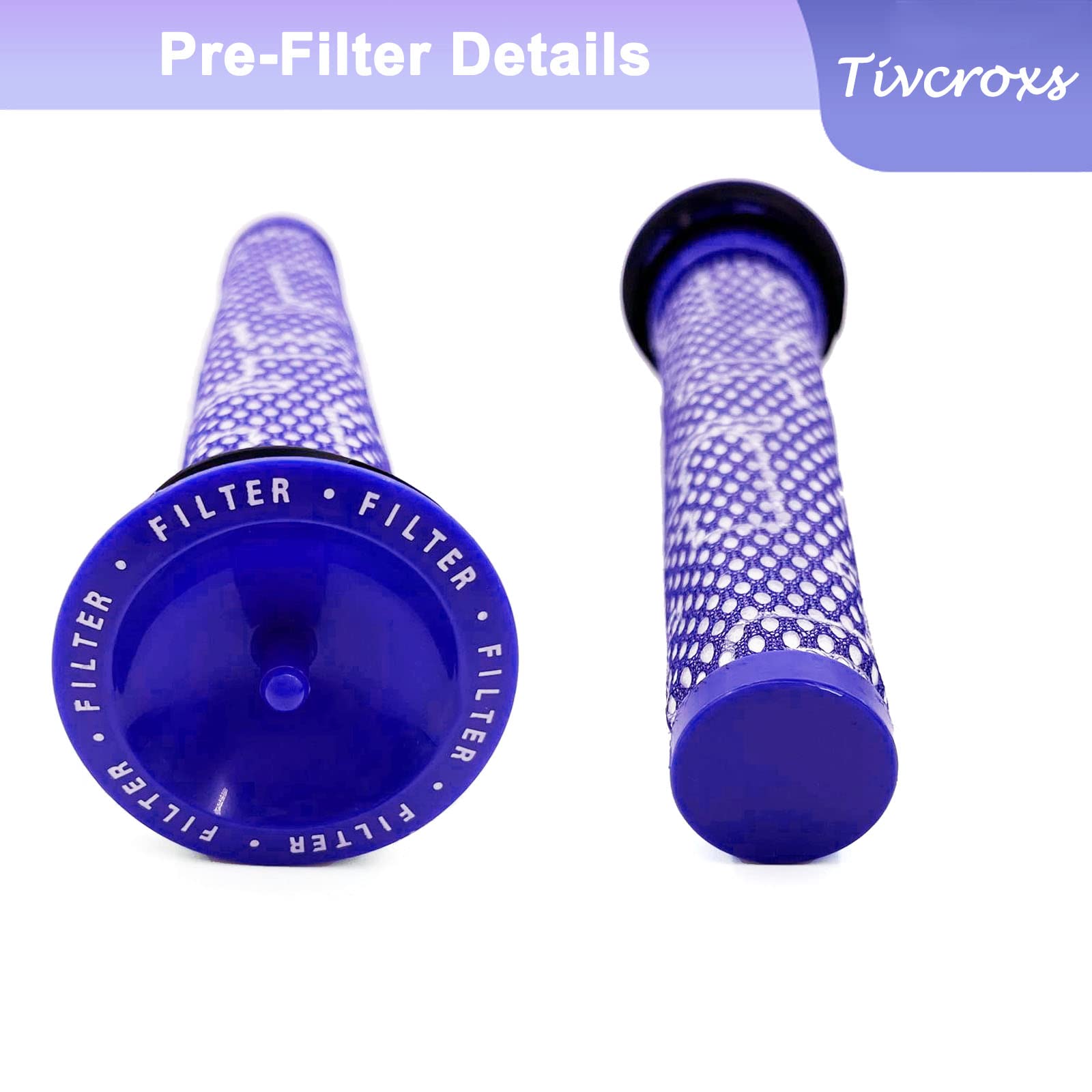 4 Pack V8 Vacuum Filters Replacement Kit - Compatible with Dyson V7 & V8 Animal/Absolute - 2 Pre-Filters + 2 Post-Filters - Replaces Part 965661-01 & 967478-01 - Perfect for Pet Hair, Allergies & Deep Cleaning