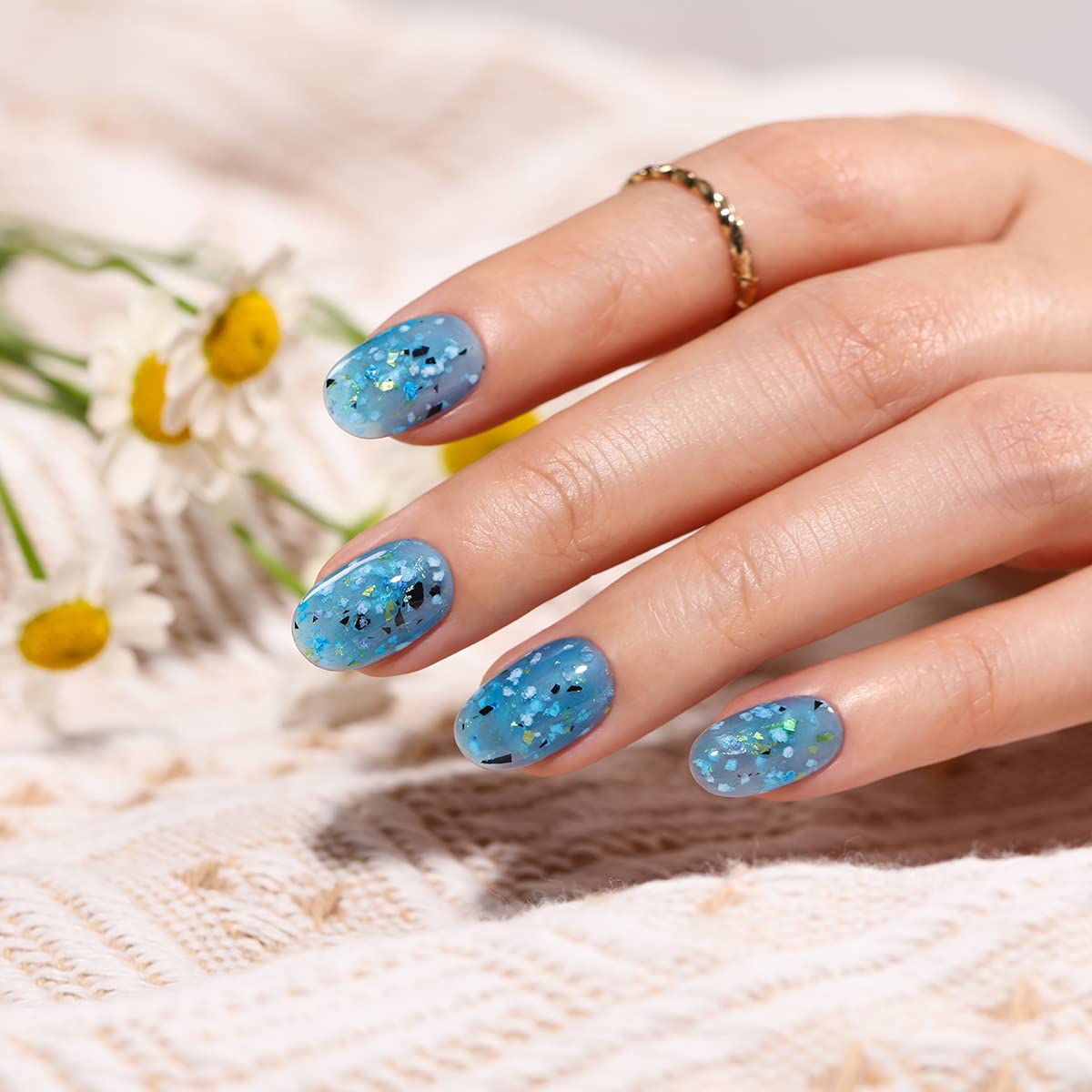 BLUESKY Bluebell Breeze Gel Nail Polish - Long Lasting Blue Jelly Flower Gel (BFL05) for UV/LED Manicures - Perfect for Spring Nails, Bridal Looks & Salon Quality DIY Nail Art
