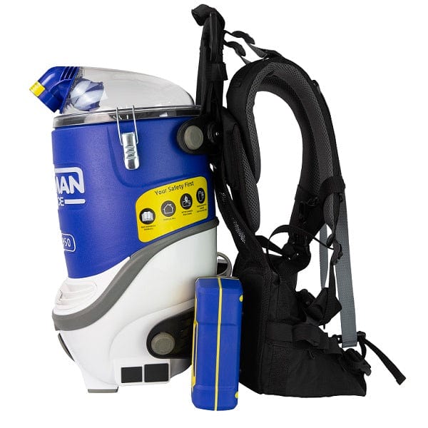 Pullman Advance PL950 Lithium Battery Cordless Backpack Vacuum Cleaner - Powerful 18V Lightweight Cleaning for Home, Office & Car - Ideal for Hard Floors, Carpets & Pet Hair Removal
