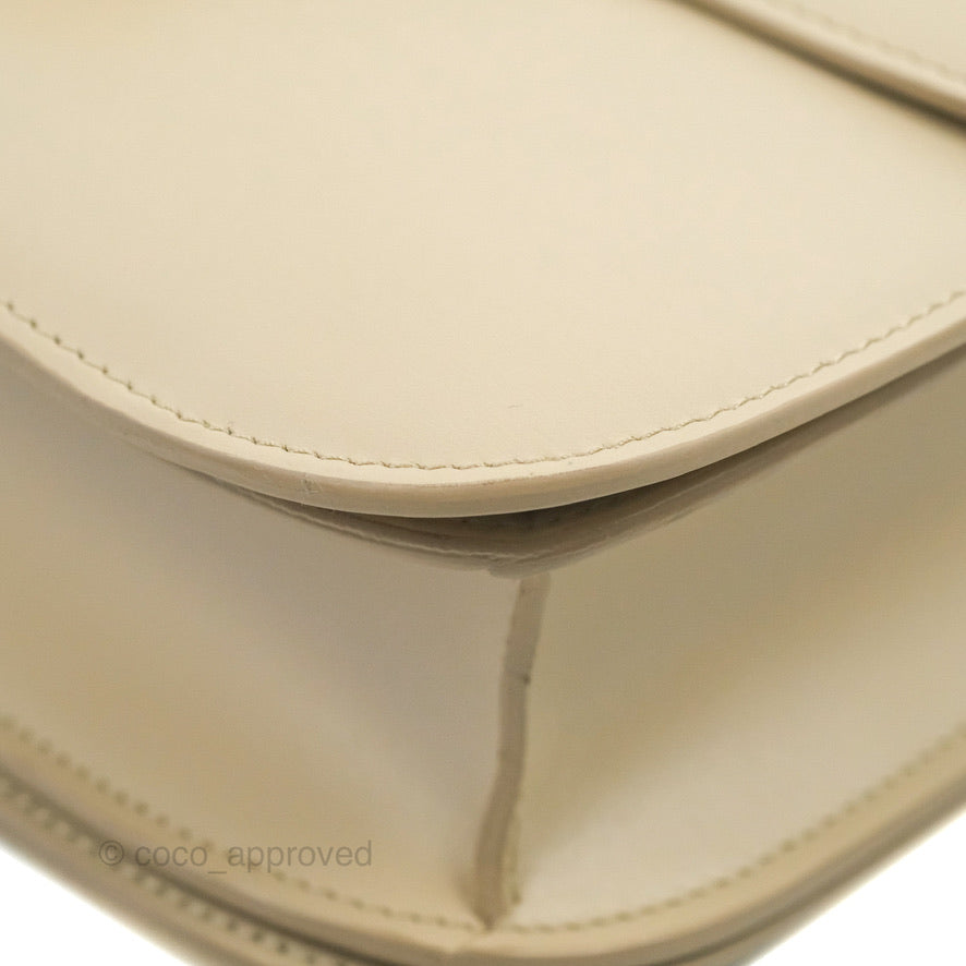 Celine Medium Classic Box Flap Bag in Ivory Calfskin Leather - Elegant Shoulder Bag for Women, Perfect for Work, Date & Special Occasions