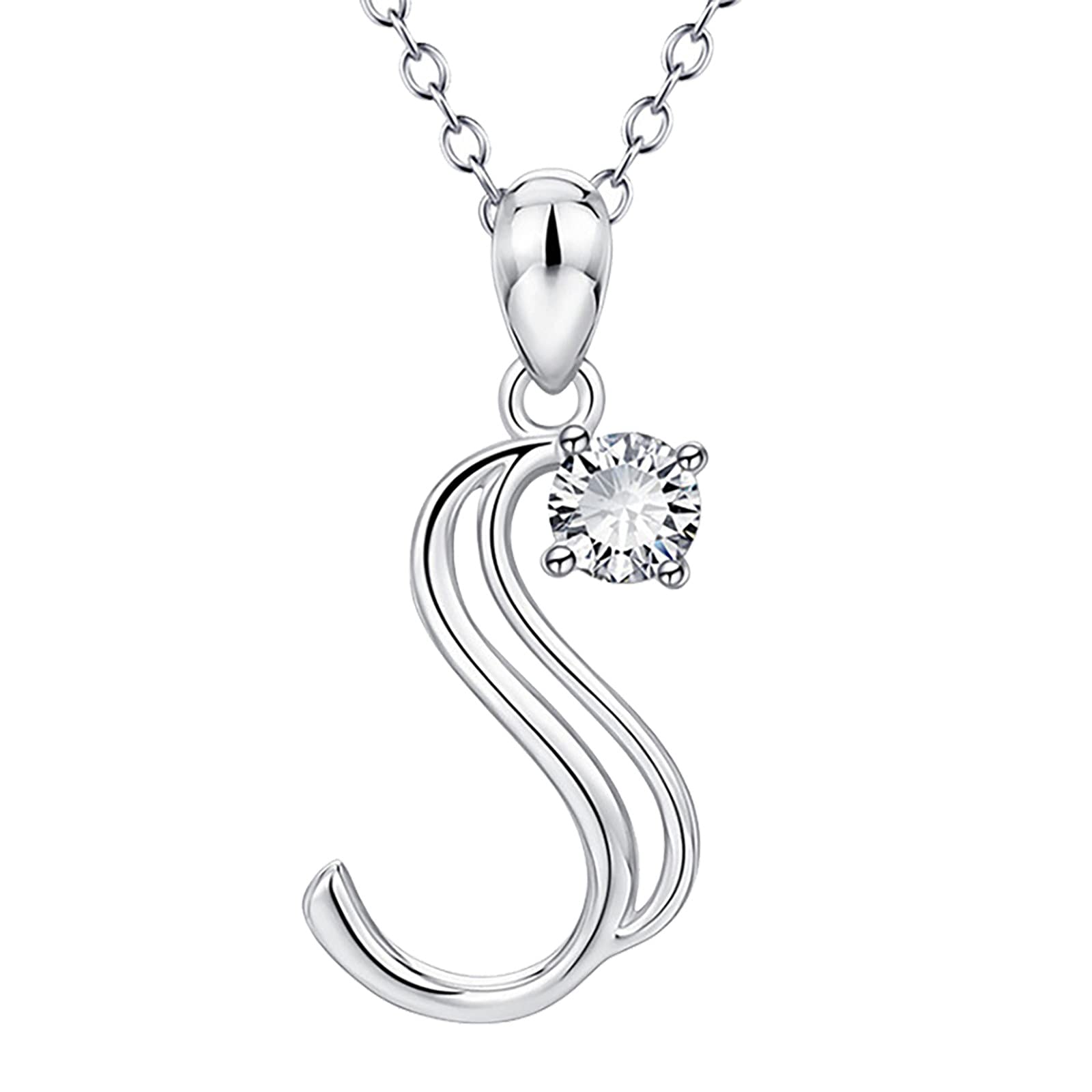 25 Elegant Letter Pendant Necklaces for Women - Personalized Fashion Jewelry Gift (Size S, One Size) - Perfect for Birthdays, Anniversaries & Everyday Wear