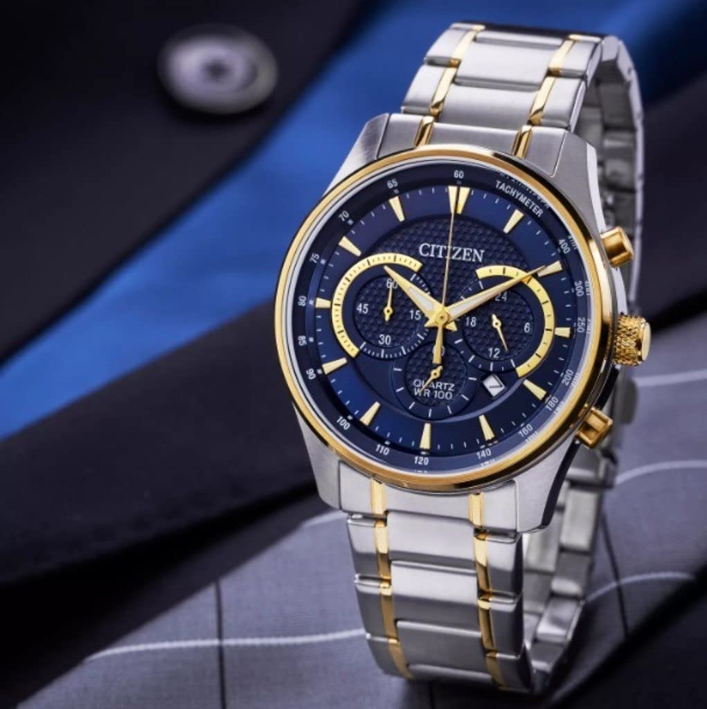 Citizen Men's Chronograph Quartz Watch AN8194-51L - Stainless Steel Strap, Water Resistant, Date Display - Perfect for Business, Casual & Outdoor Activities