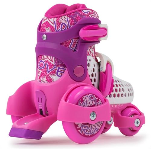 SFR Stomper Adjustable Roller Skates for Kids - Pink Quad Skates with Adjustable Sizes, Perfect for Beginners & Outdoor Fun - Ideal for Birthday Gifts, Park Skating & Family Activities