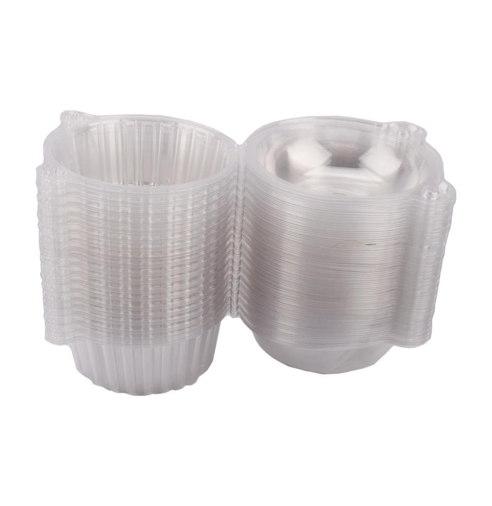100 Pcs Clear Plastic Fruit Box - Dome Snack Container for Cupcakes, Desserts, Party Favors | Reusable Food Storage for Home, Kitchen, Dining Room & Events