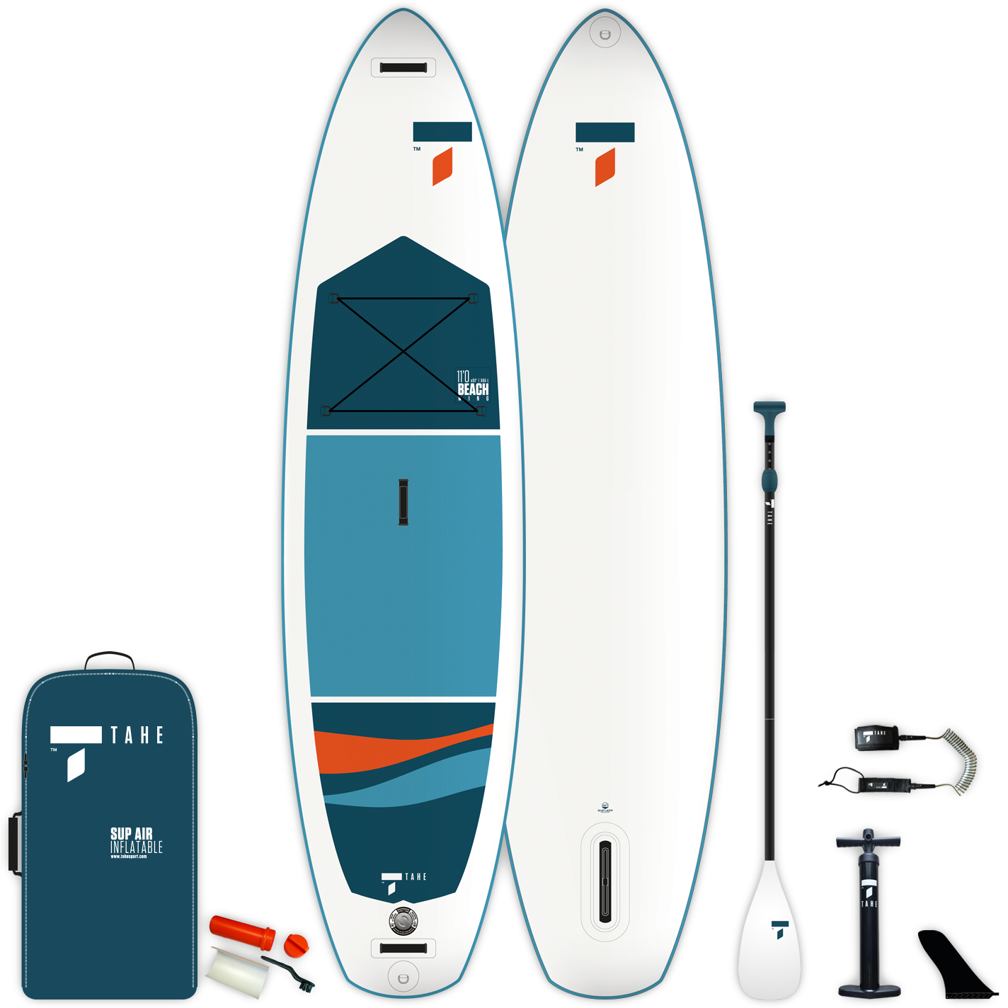 11'0 Inflatable Stand Up Paddle Board (SUP) with Paddle, Pump & Carry Bag - Lightweight & Stable for All Skill Levels - Perfect for Beach, Lake & Ocean Paddling