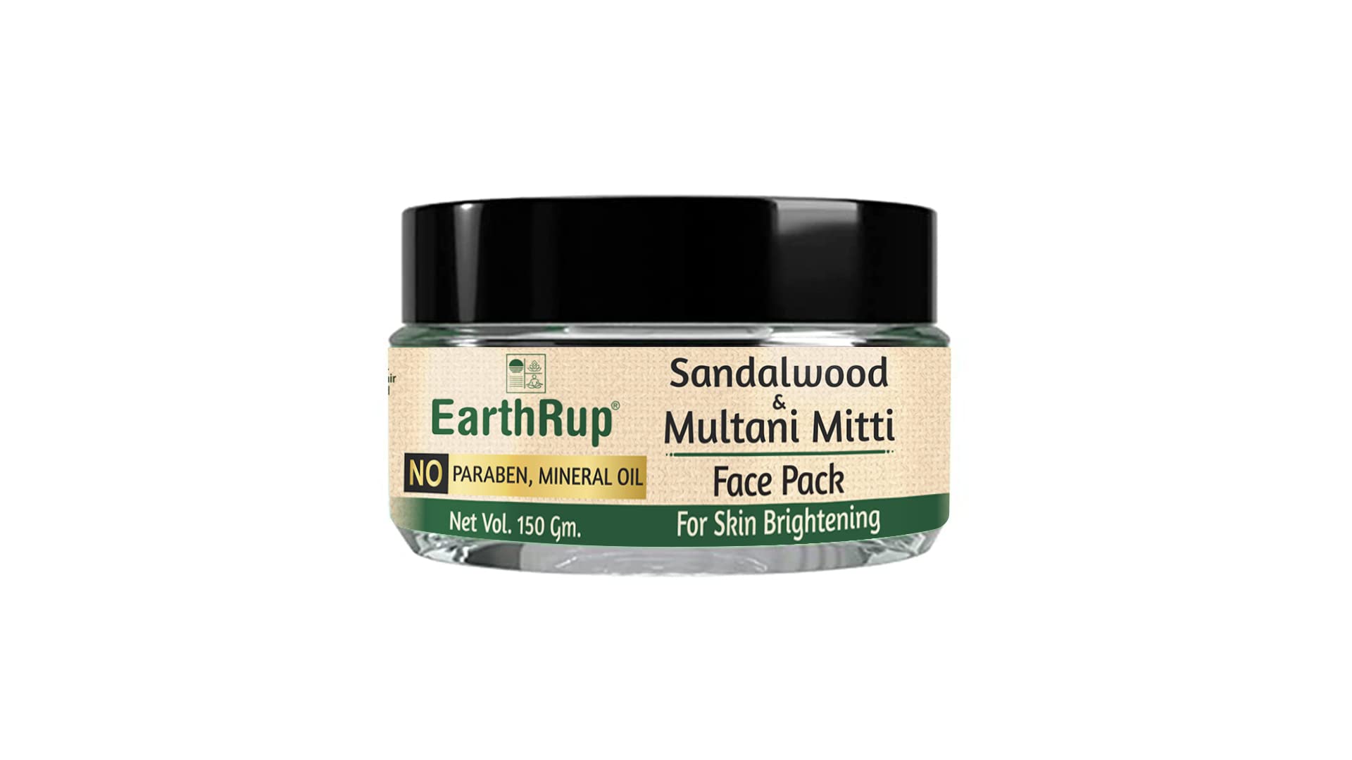 EarthRup Sandalwood & Multani Mitti Clay Face Mask - 150g Natural Skin Brightening Treatment | Chemical-Free, Paraben & Mineral Oil Free | For Glowing Skin & Acne Control | Perfect for Daily Skincare & Spa Days
