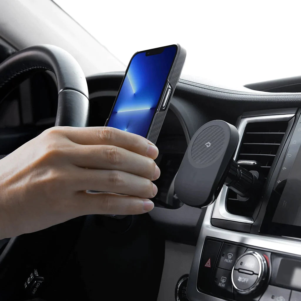 Premium Car Phone Mount & Wireless Charger - Fast Charging, Secure Grip, 360° Rotation [US Stock] - Perfect for Commuting, Road Trips & GPS Navigation