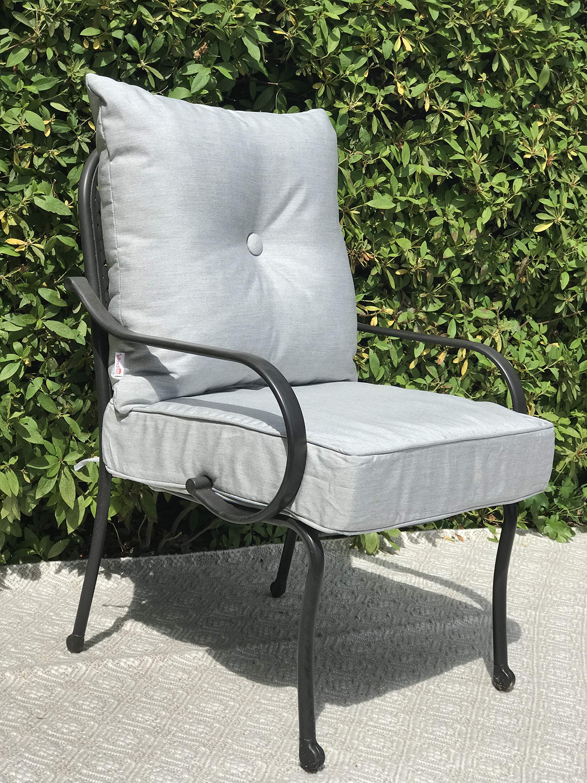 Premium Sunbrella Outdoor/Indoor Patio Cushion Set - 22x22x6 Inch Seat & 23x23x7 Inch Back (2-Piece) - Waterproof Canvas Granite Fabric - Perfect for Garden, Deck, Poolside & Patio Furniture