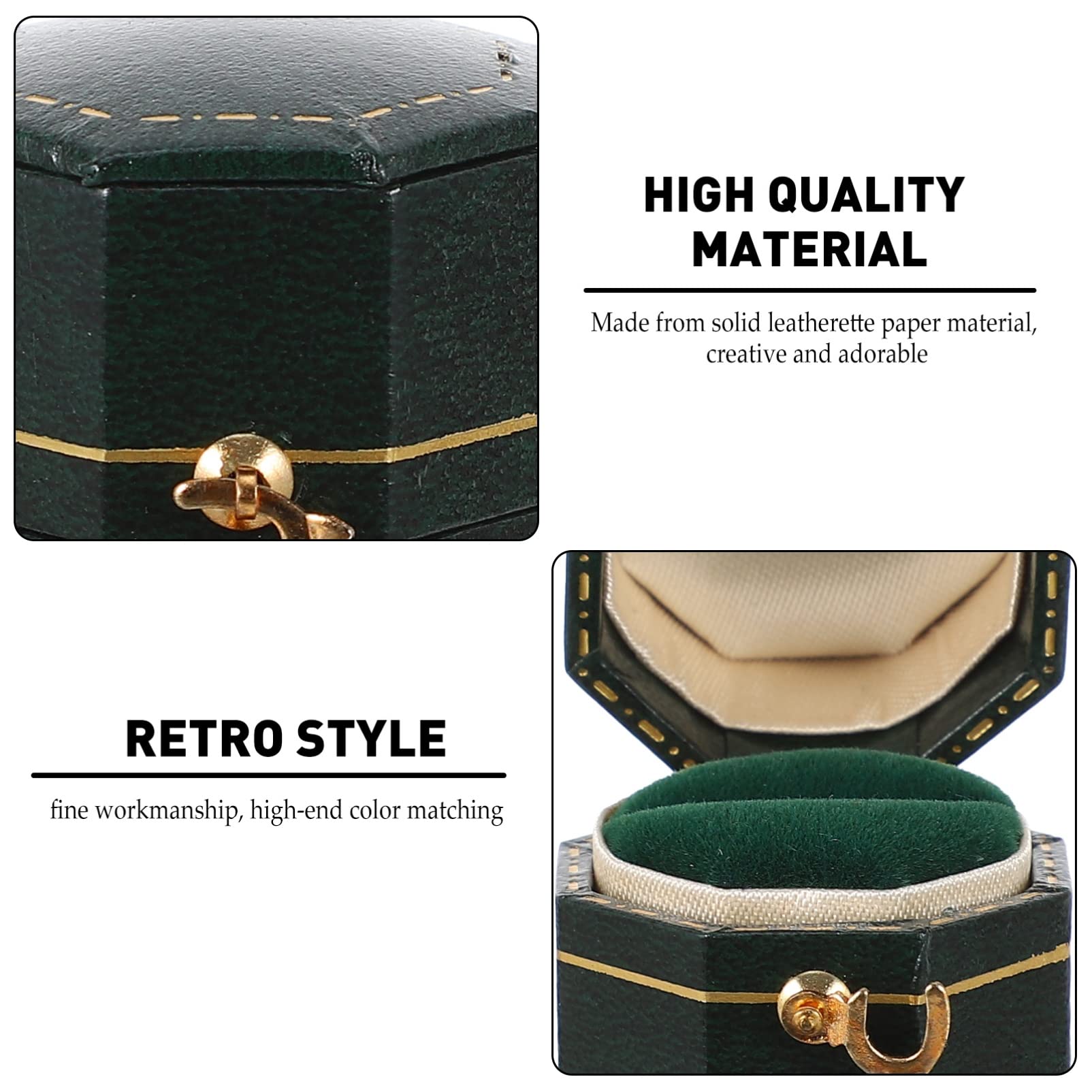 Vintage Jewelry Ring Box - Handmade Wedding Ring Holder for Engagement & Travel Storage