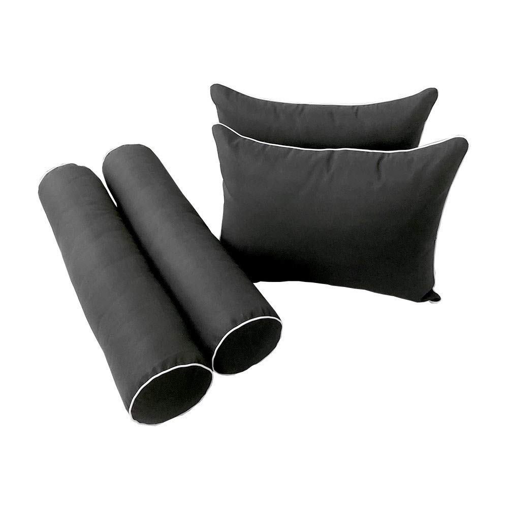 Prolinemax Twin-XL Daybed Mattress Cover with Contrast Trim - Outdoor Style Fitted Sheet & Bolster Pillow | Perfect for Patio Furniture, Sunroom Daybeds, and Guest Room Decor