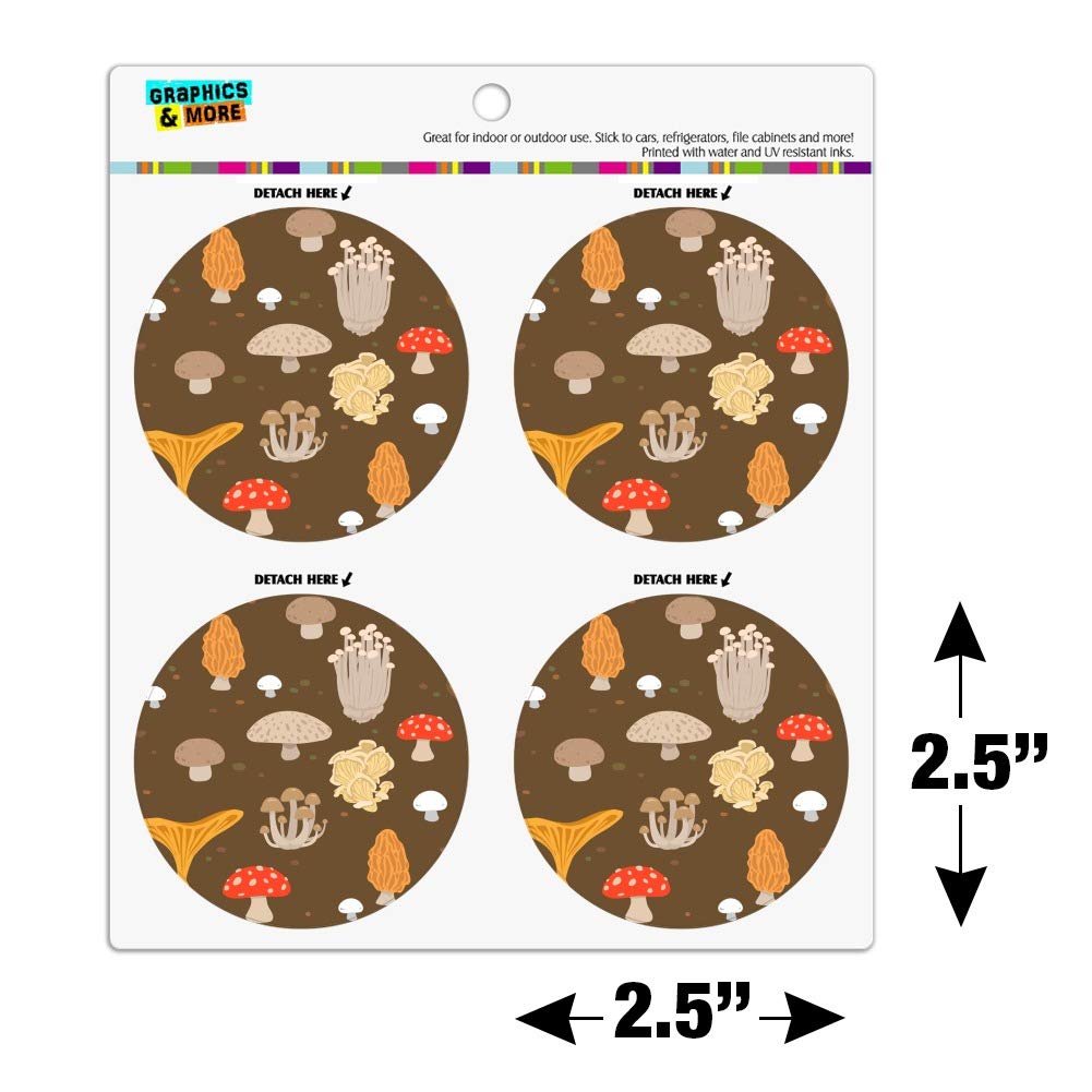 Mushroom Pattern Refrigerator Magnets Set - 12PCS Vinyl Circular Fridge Magnets for Kitchen, Office & Dorm Decor - Funky Fungi Design for Whiteboards, Lockers and Metal Surfaces
