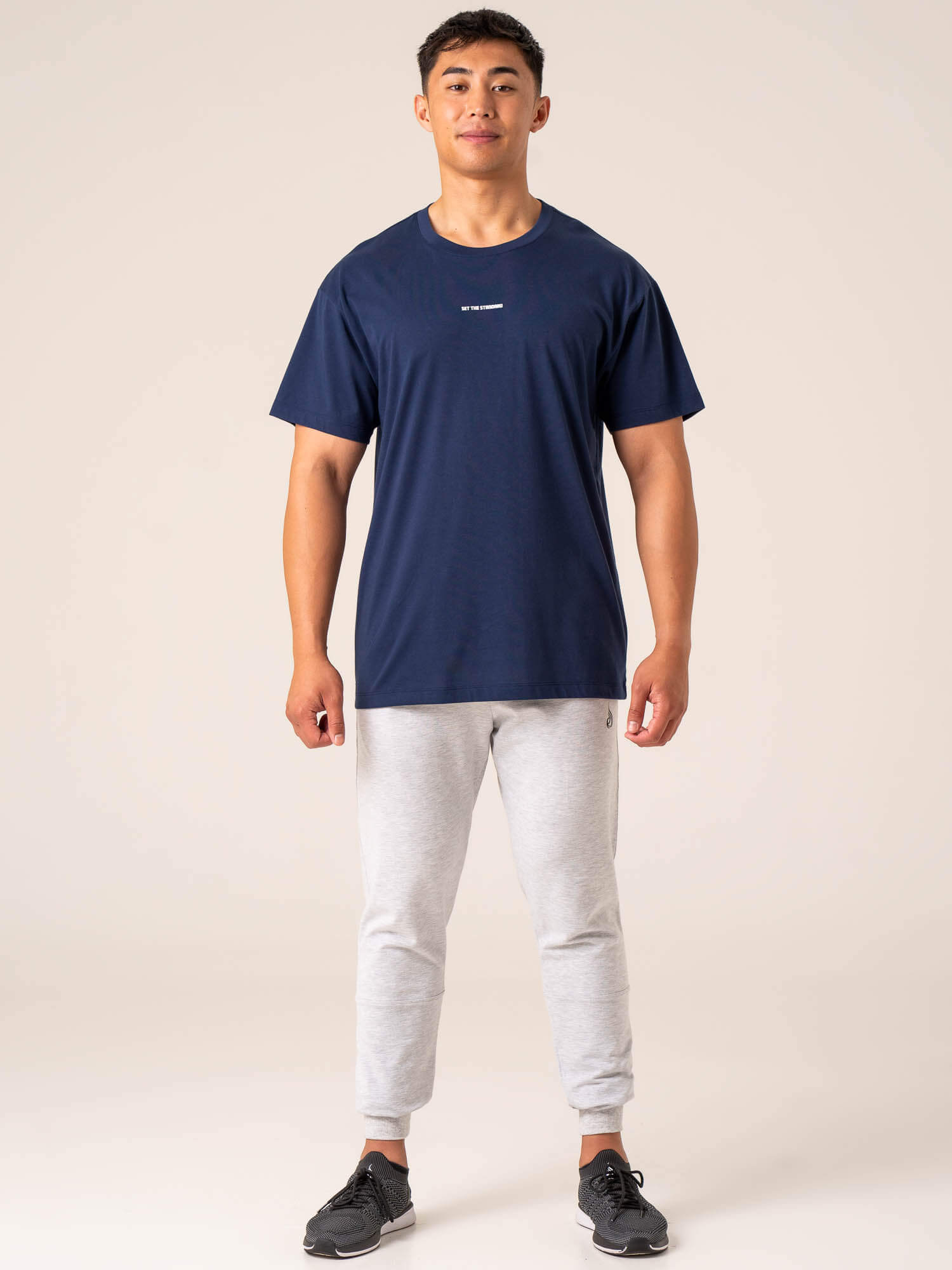Emerge Oversized T-Shirt for Women - Soft & Comfortable Navy Blue Cotton Tee - Perfect for Casual Wear, Loungewear & Street Style