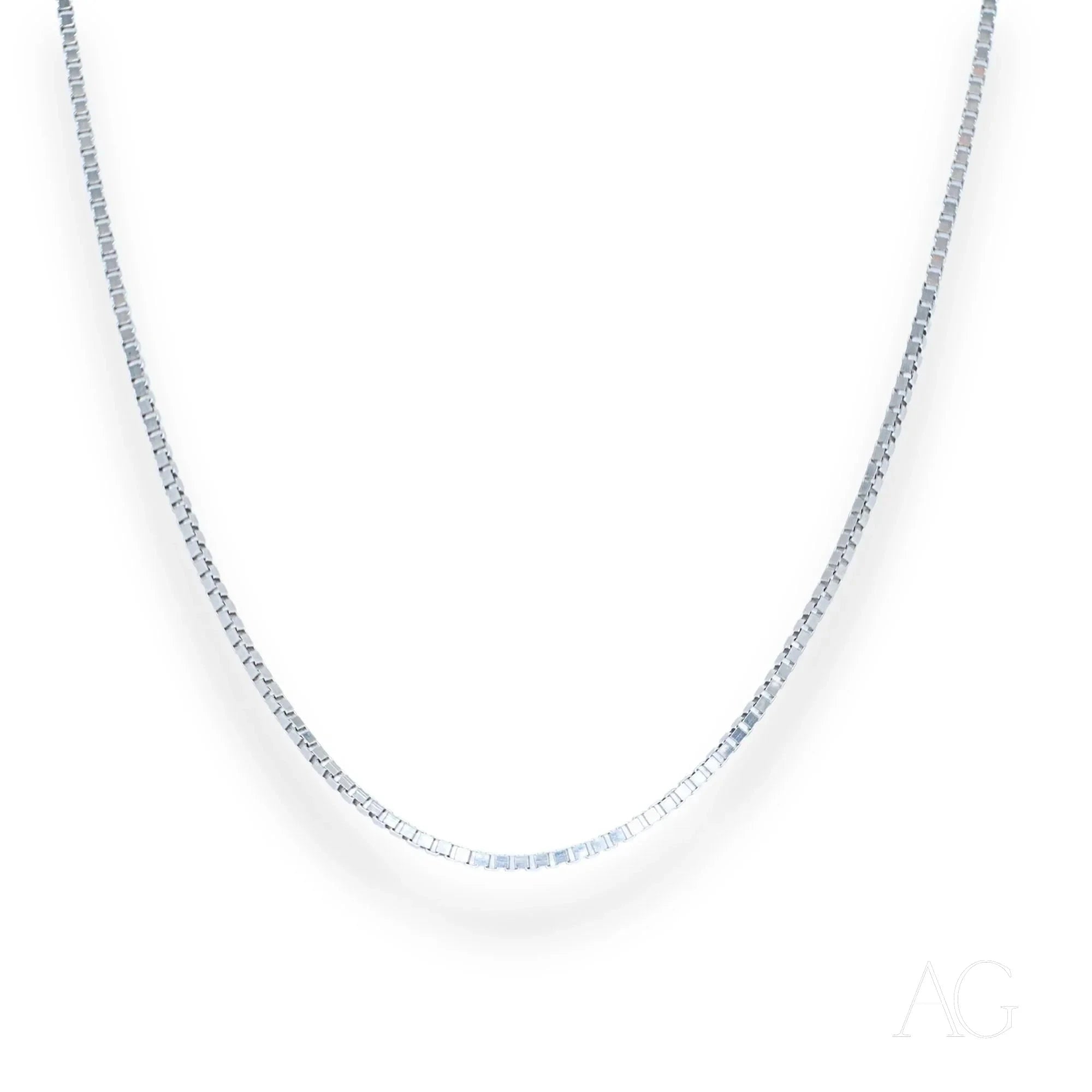 18K White Gold Box Chain Anklet - Elegant & Dainty Jewelry for Women, Perfect for Everyday Wear & Special Occasions
