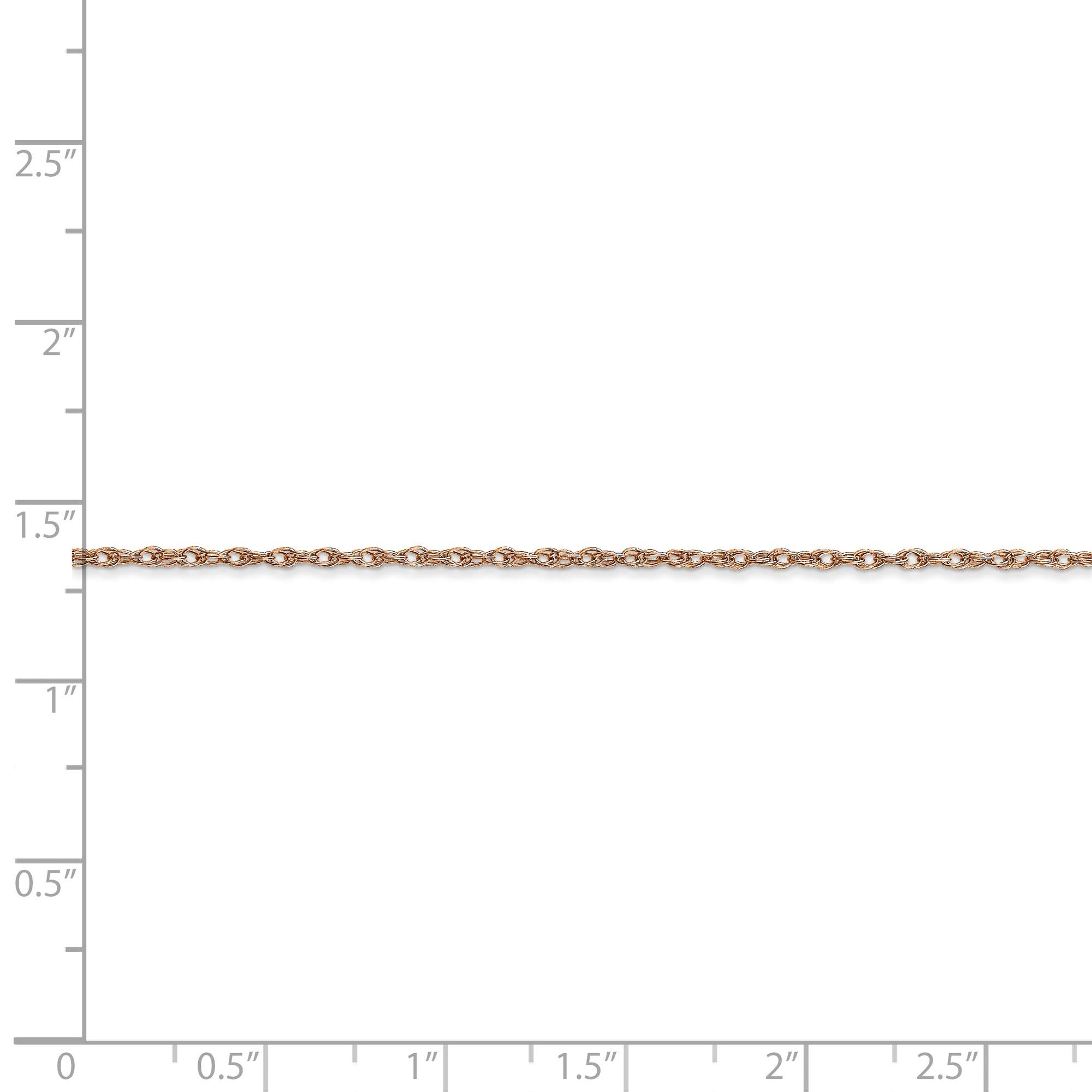 14K Rose Gold 1.15mm Cable Rope Chain Necklace - 18 Inch Dainty Carded Jewelry for Women - Perfect for Layering, Gifts & Everyday Wear