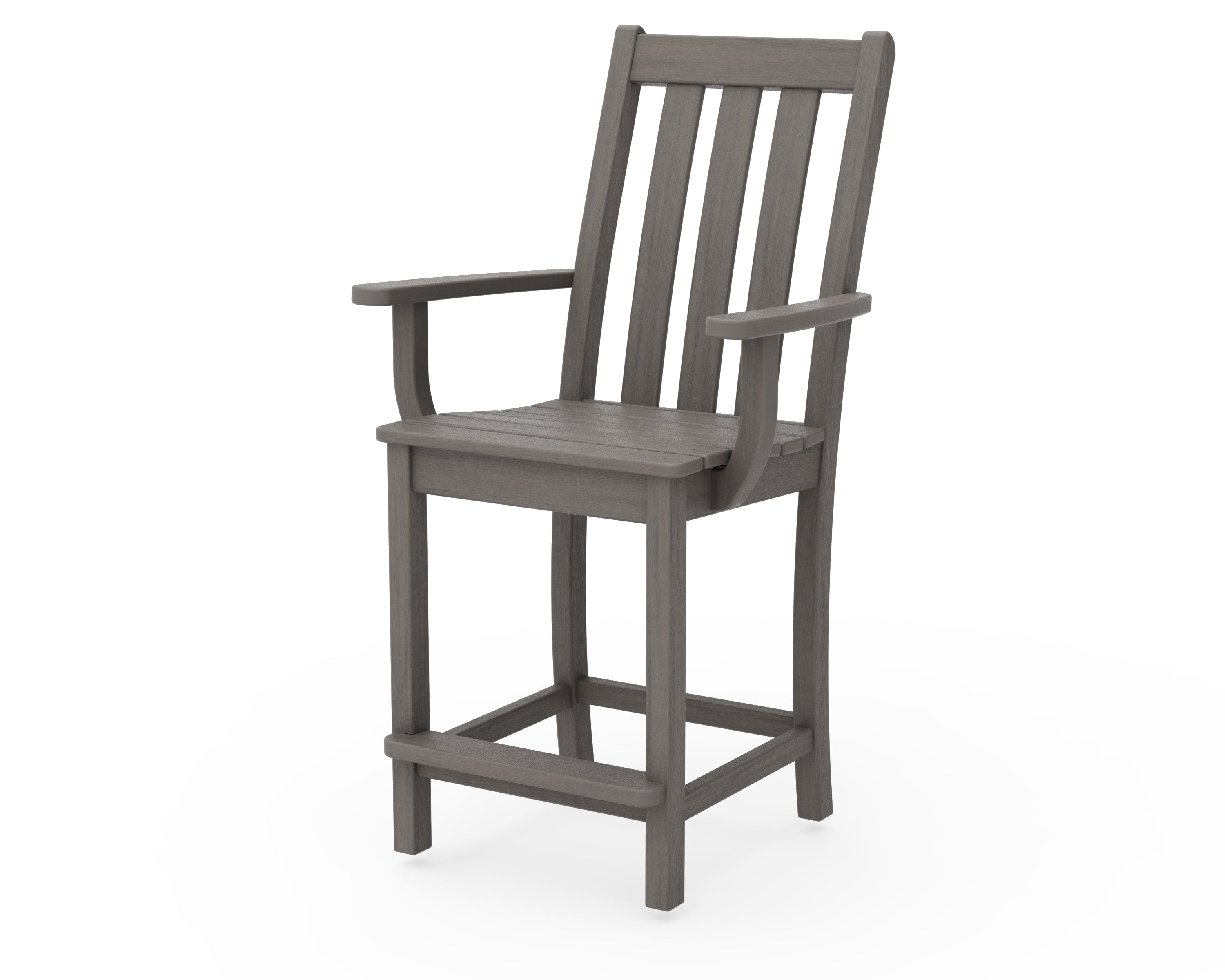 POLYWOOD Vineyard Counter Height Arm Chair - Durable Outdoor Dining Chair for Patio, Bar, and Kitchen - Weather-Resistant & Comfortable Seating for Restaurants and Home Use