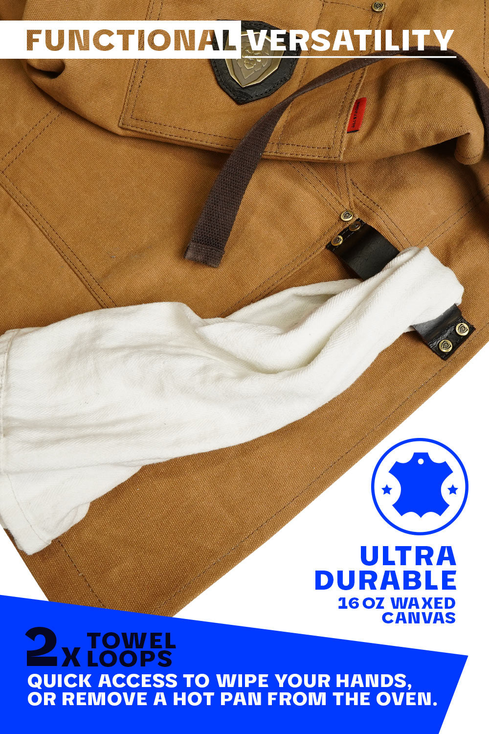 Premium Heavy Duty Waxed Canvas Chef Apron - Desert Drifter Brown | Professional Kitchen Cooking & BBQ Accessory | Ideal for Chefs, Grill Masters & Home Cooks | Dalstrong ©