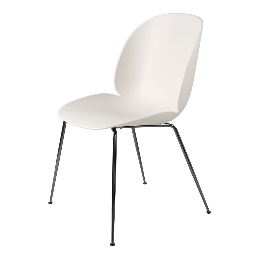 Modern Beetle Dining Chair with Conic Base - Unupholstered Wooden Seat - Perfect for Kitchen, Dining Room, and Small Spaces