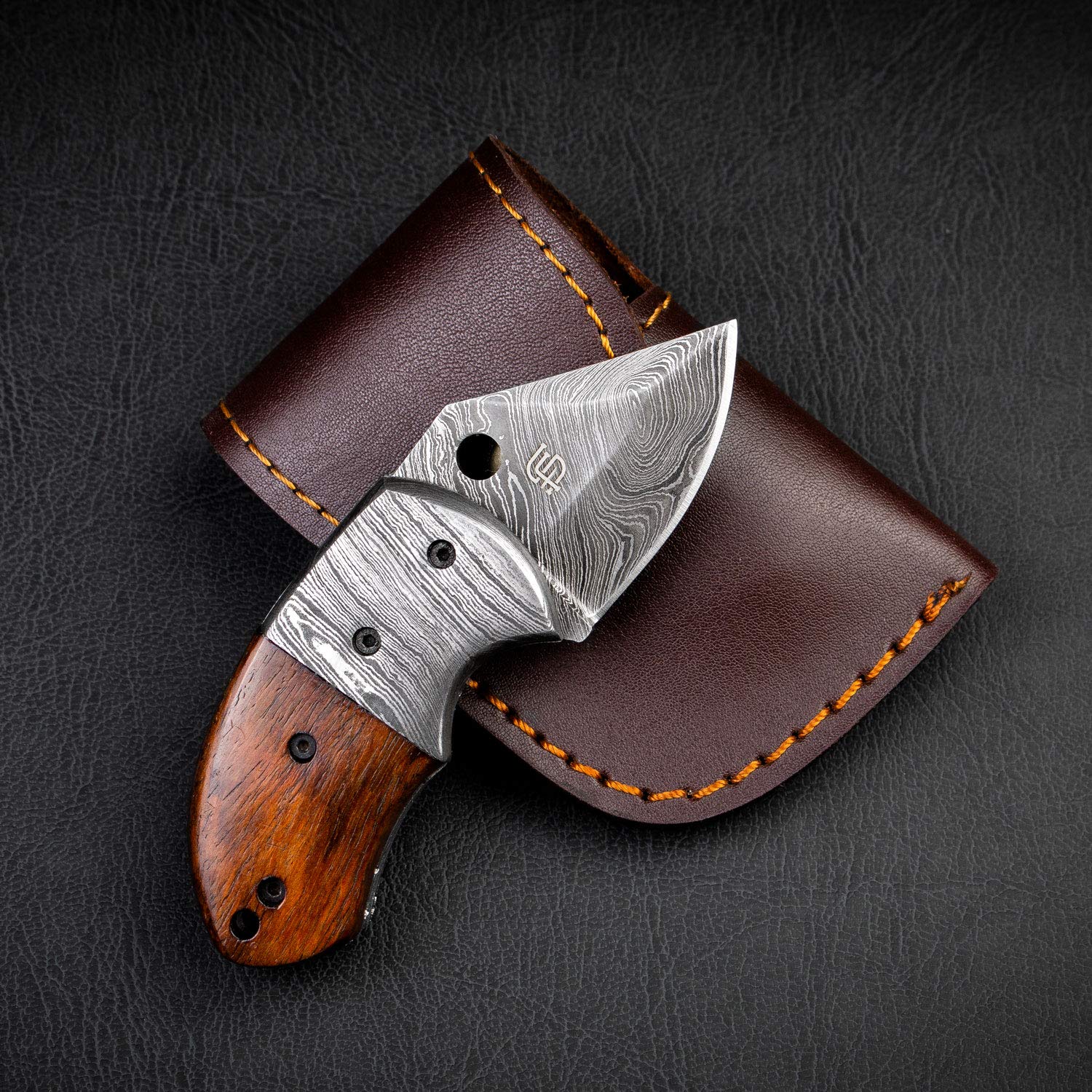Forseti Steel Lightoller Damascus Steel EDC Folding Knife - Premium Pocket Knife for Outdoor, Camping, Hiking & Everyday Carry