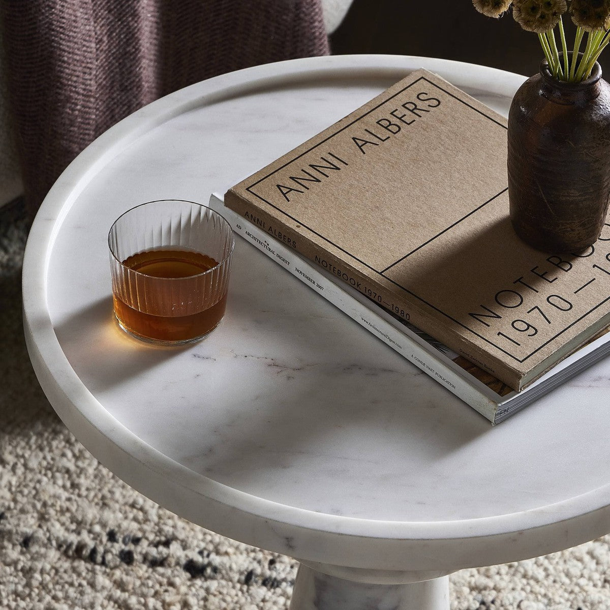 Aelric Modern End Table with Polished White Marble Top - Perfect for Living Room, Bedroom & Office Decor