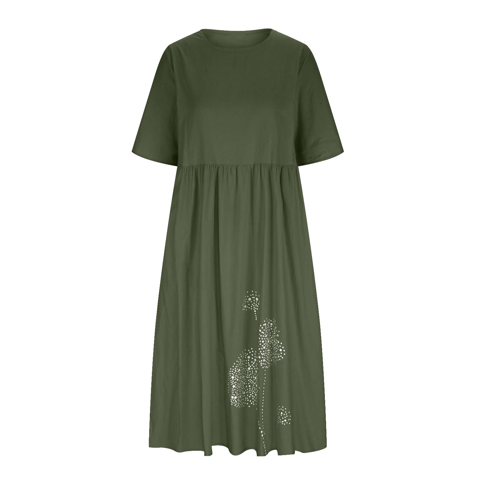 Women's Plus Size Boho Floral Print T-Shirt Dress - Casual Loose Flowy Midi Dress with Pockets for Summer 2025 | Perfect for Beach Outings, Vacations & Everyday Wear
