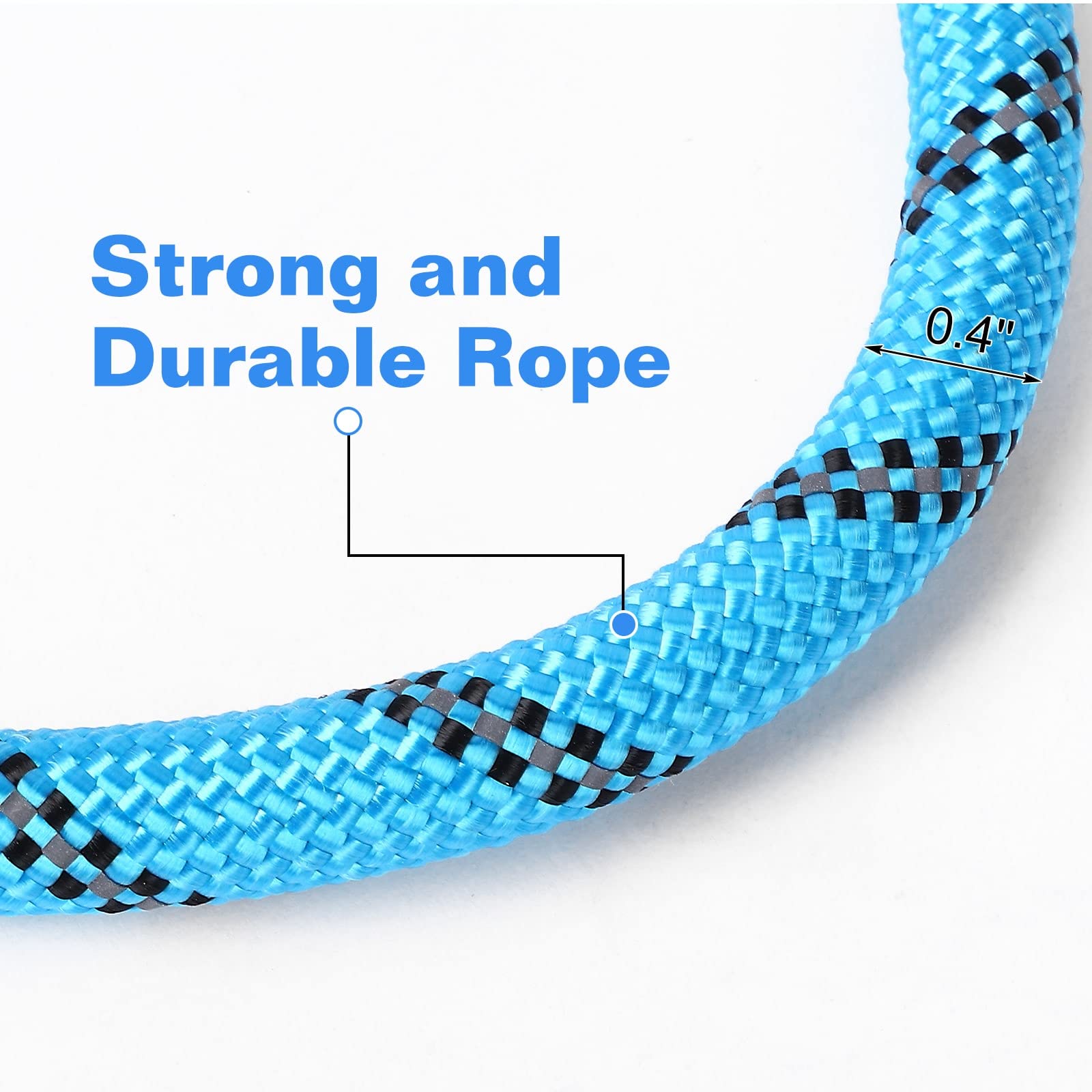 Heavy Duty Dog Leash with Comfortable Padded Handle & Reflective Threads - 5FT Strong Nylon Lead for Swedish Lapphund, Medium Herding Dogs - Perfect for Night Walks, Hiking & Outdoor Adventures (Blue)