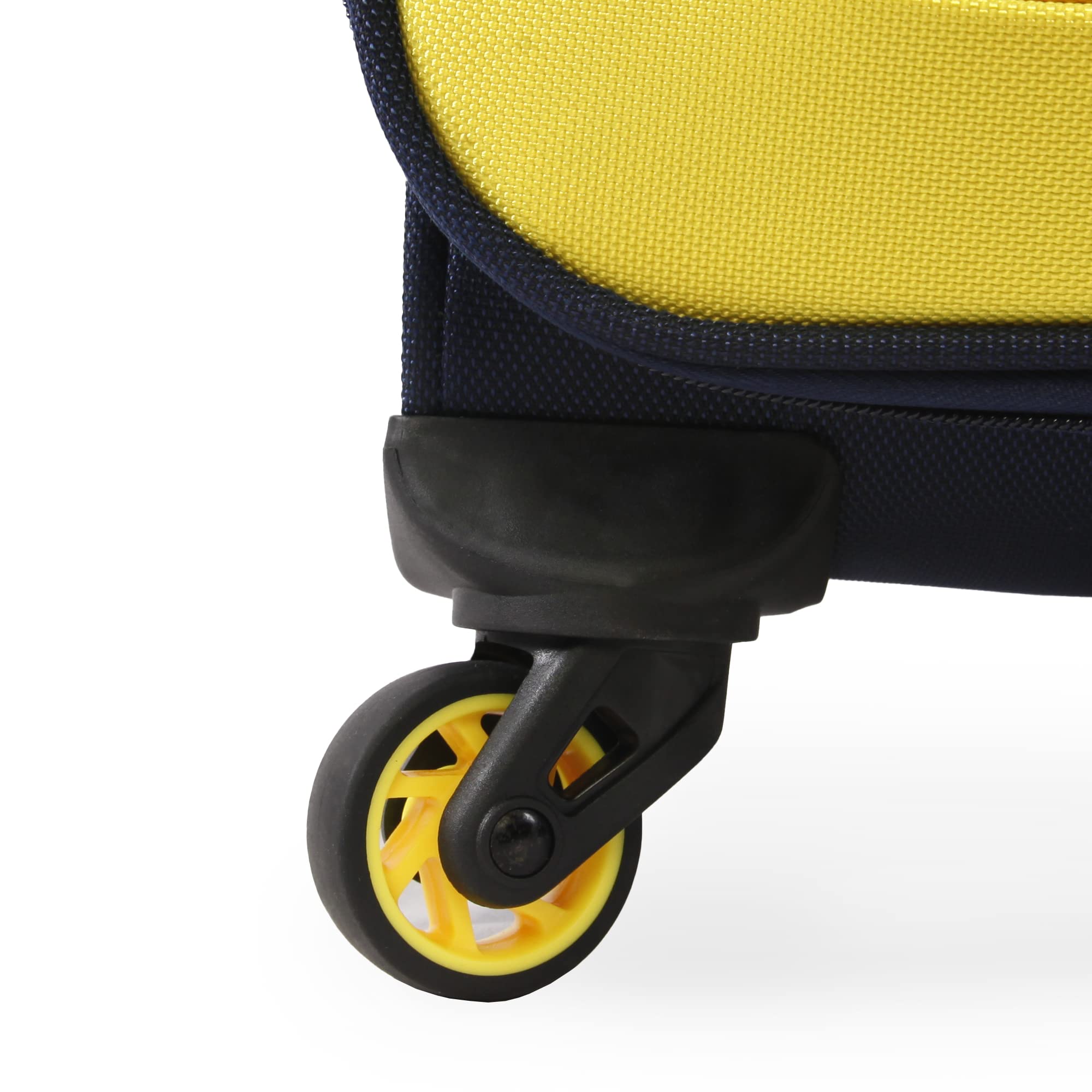 NAUTICA Helios 2-Piece Softside Luggage Set in Navy & Yellow - Lightweight Spinner Suitcase for Travel, Business Trips & Weekend Getaways