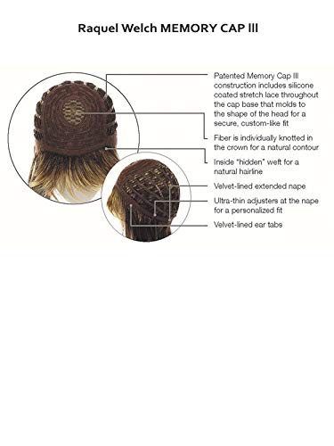 Raquel Welch Stop Traffic Wig Bundle - 5 Piece Set with Q&A Booklet, Travel Size Shampoo, Wig Cap & Comb | Color R6 | Perfect for Cosplay, Costumes & Everyday Wear