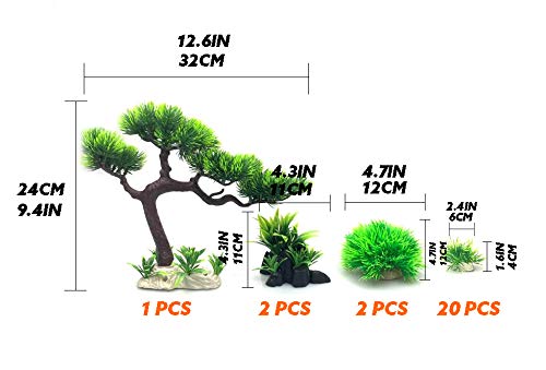 BEGONDIS 25Pcs Artificial Aquarium Plants - Safe Soft Plastic Fish Tank Decor for All Fish & Pets - Perfect for Aquatic Landscape Design