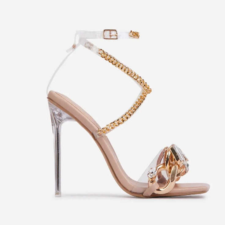Sexy Rhinestone Strap High Heels for Women - Elegant Party Shoes for Evening Wear, Prom, Wedding & Special Occasions