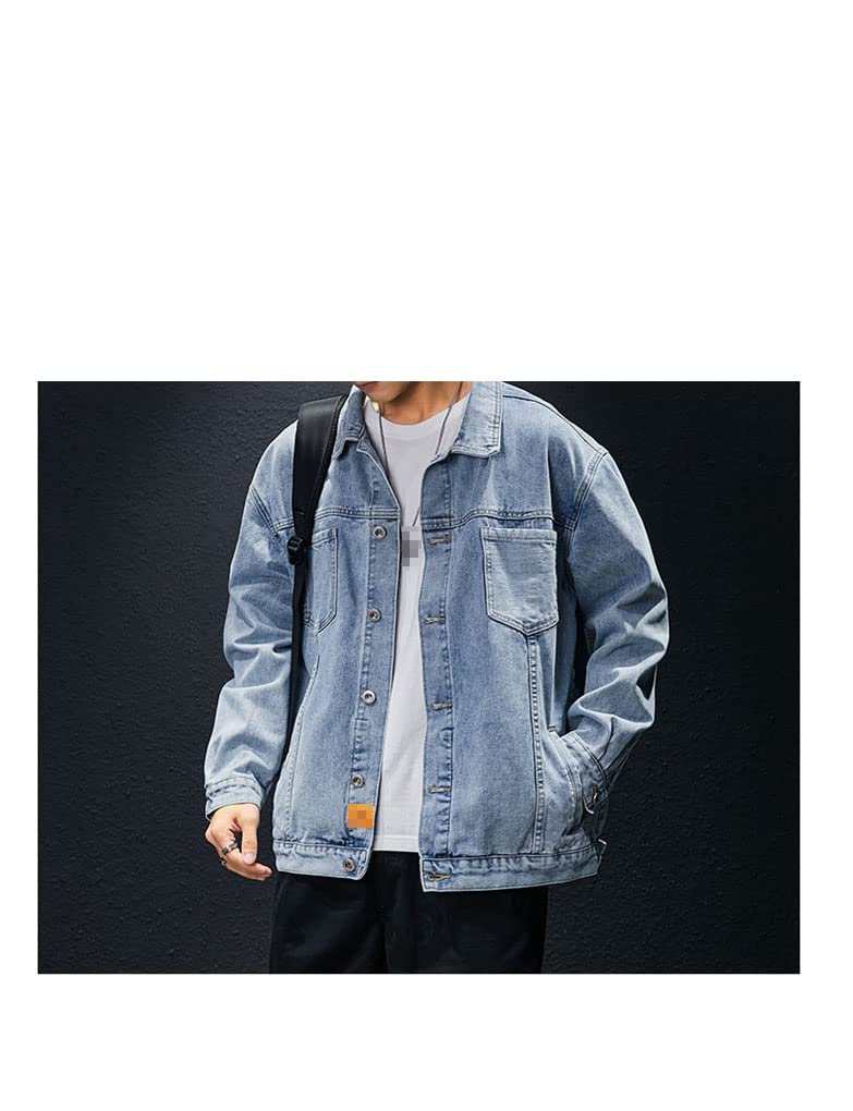 Men's Denim Jacket - Classic Blue Jean Jacket for Spring & Fall | Casual Outerwear for Everyday Wear, Street Style & Outdoor Activities