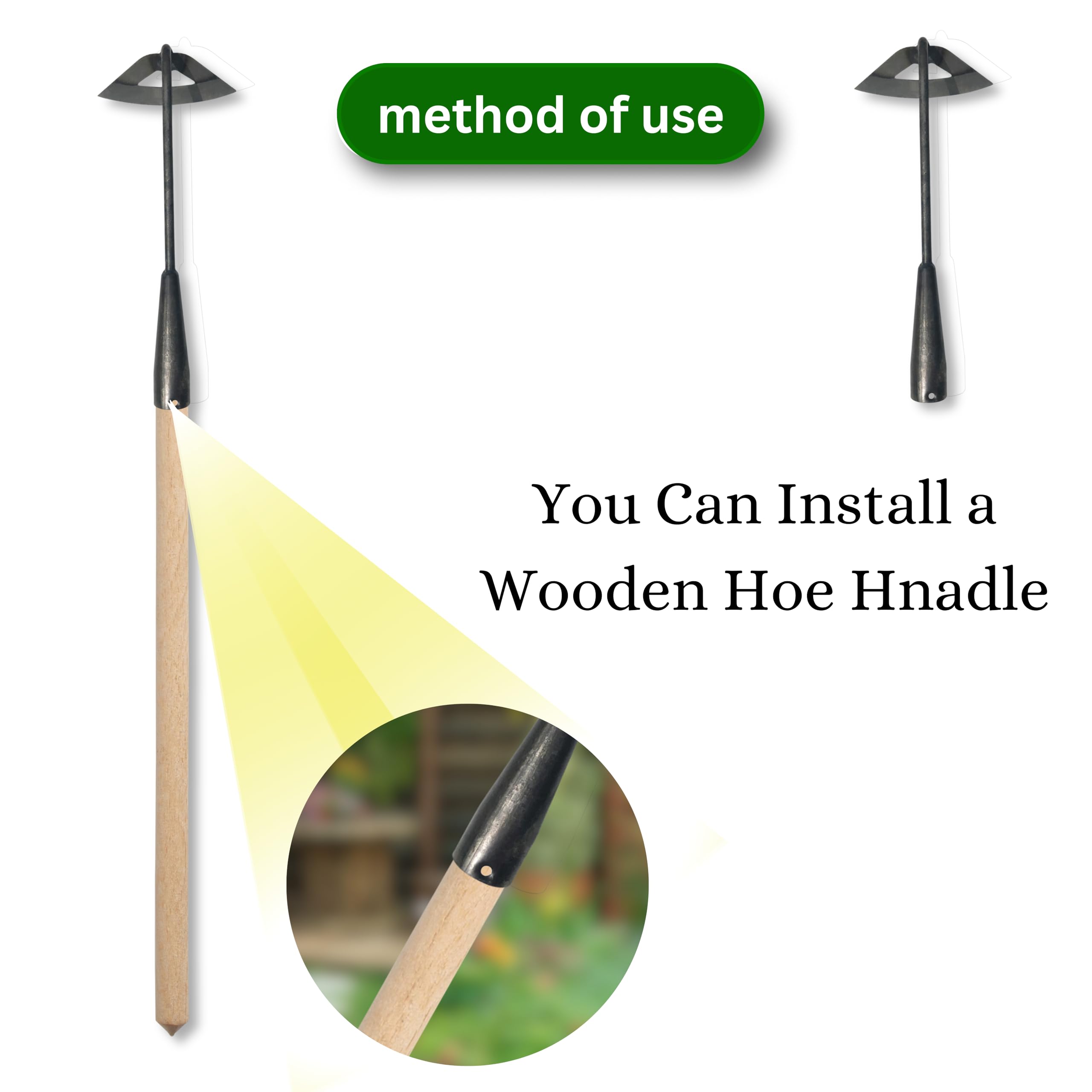**Premium Gardening Tool Set - Heavy Duty Weeder, Garden Hoe & Weed Removal Tool with Sharp Blade - Includes Quick Weeder & Durable Gardening Gloves (Hollow Hoe + Weeding Sickle) - Perfect for Lawn Care, Flower Beds & Vegetable Gardens**