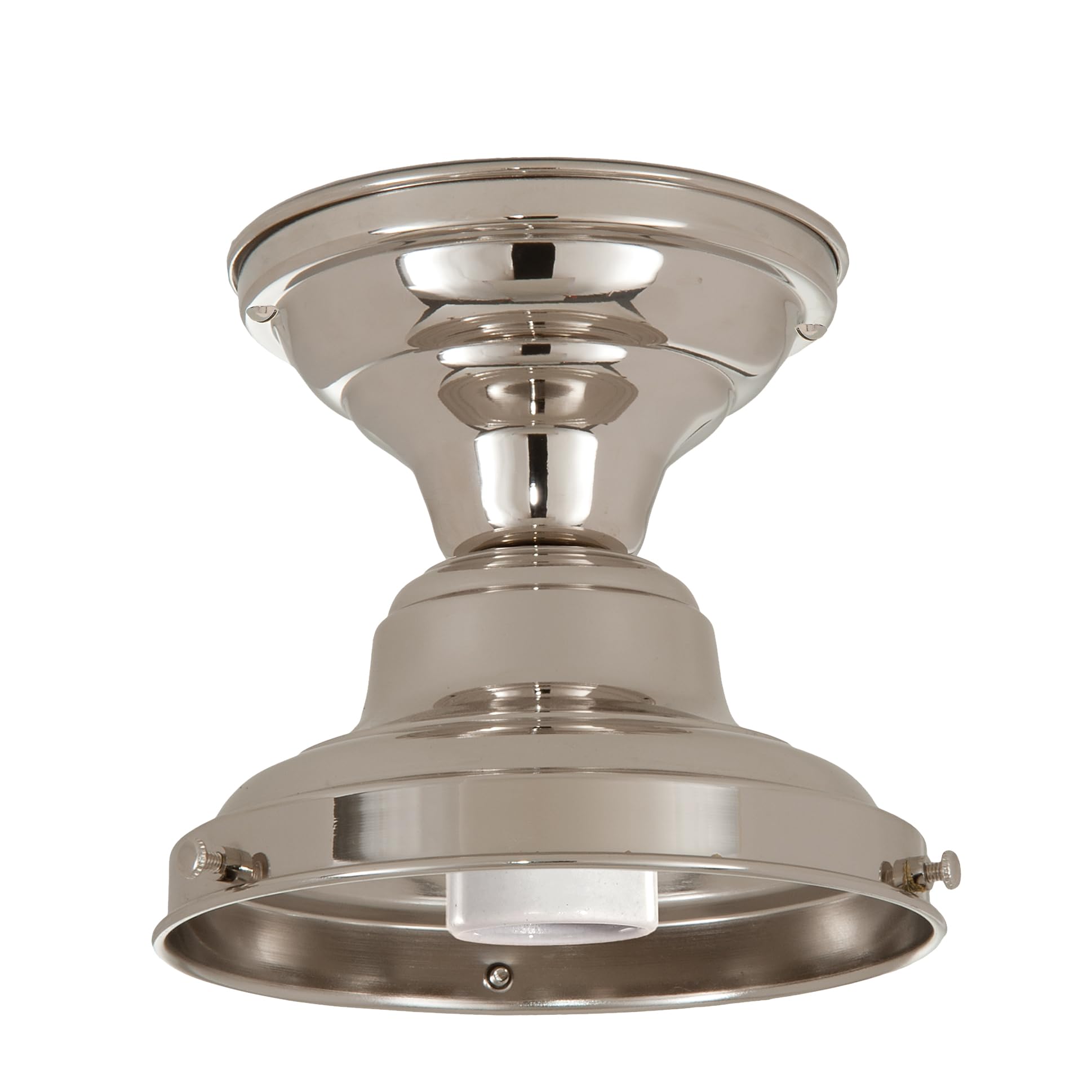 B&P Lamp® 6 Inch Schoolhouse Light Fixture - Unfinished Steel - Vintage Industrial Pendant Lighting for Kitchen, Dining Room, or Office Decor