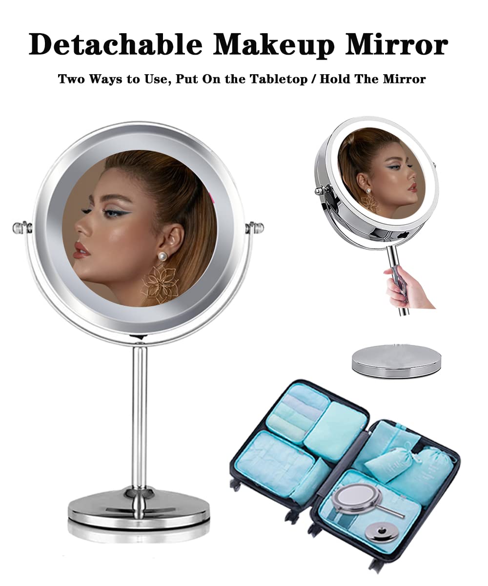 10X Magnifying Vanity Mirror with LED Lights - 7