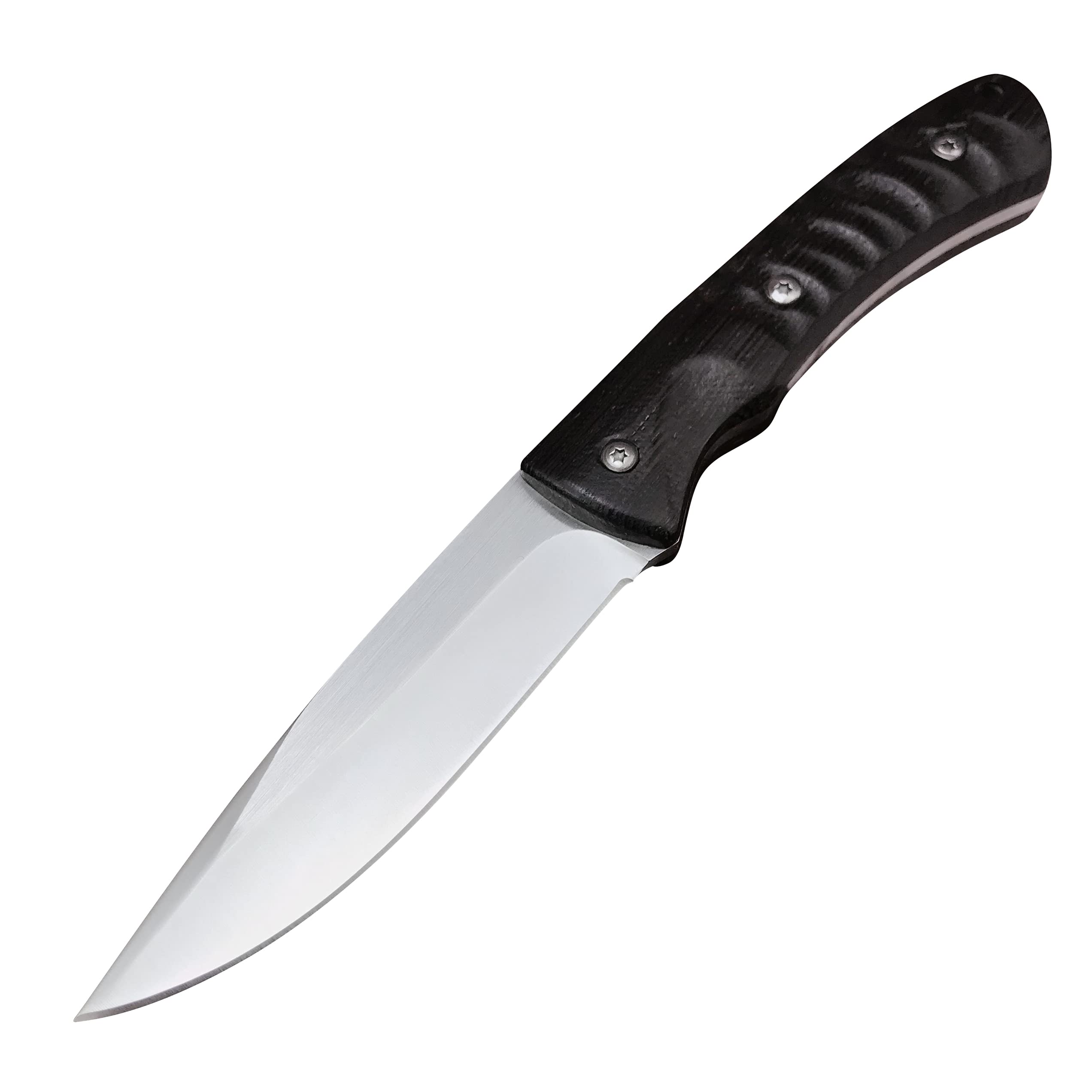HUAAO 8.1 Inch Full Tang Hunting Knife with Black Ebony Handle - Durable Fixed Blade for Hunting, Camping, Survival & Outdoor Adventures | Perfect for Skinning Game, Bushcraft & Wilderness Survival