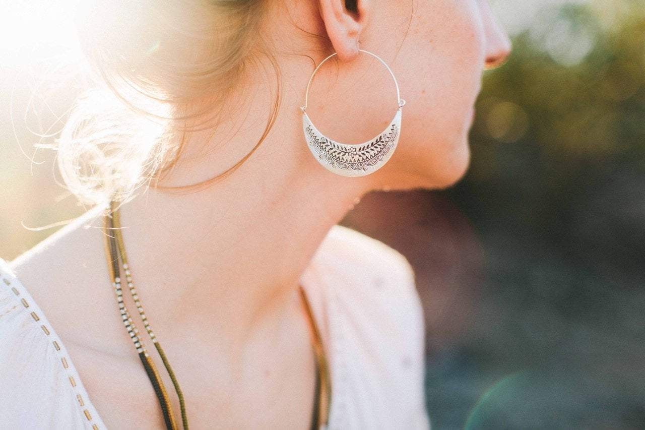 Authentic Hill Tribe Silver Flower Earrings for Women - Handmade Tribal Jewelry - Perfect for Boho Style, Festivals & Special Occasions