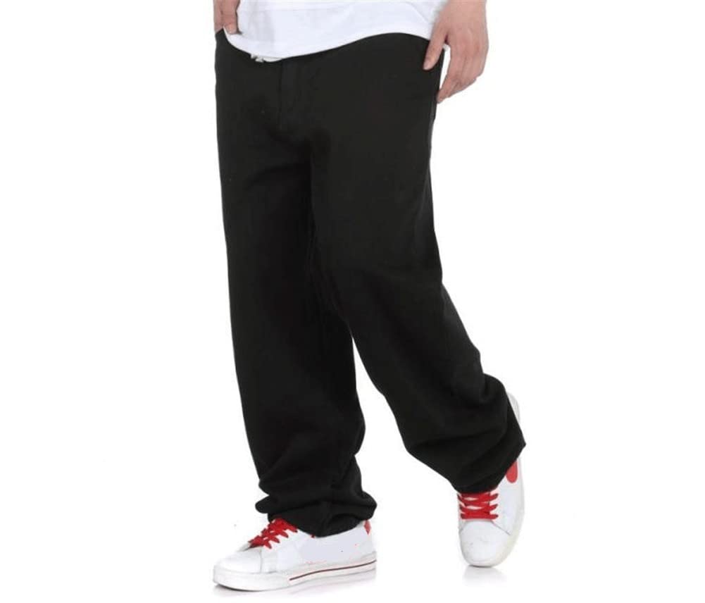 QBO Men's Hip Hop Baggy Denim Jeans - Loose Fit Distressed Streetwear Pants for Casual Wear & Urban Fashion