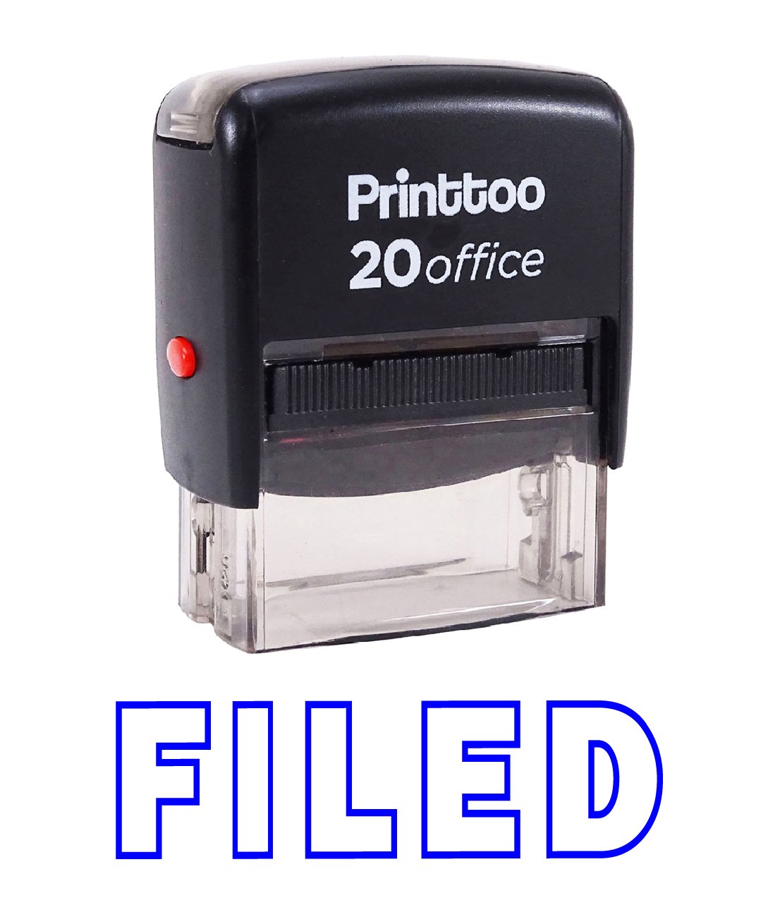 Custom Self-Inking Rubber Stamp for Office & Business - Personalized Blue Filing Stationery Stamp - Perfect for Document Signing, Paperwork & Mail Labeling