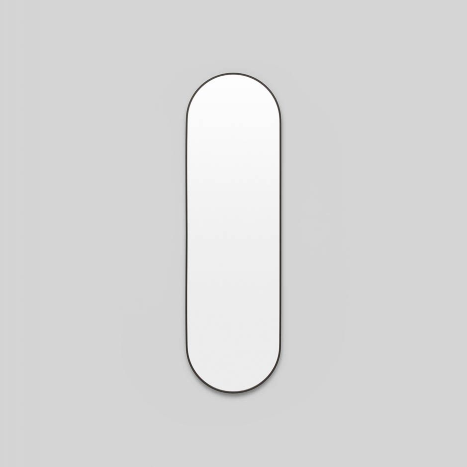MIDDLE OF NOWHERE Simplicity Oval Mirror - Black Wall Decor (40x135cm) for Living Room, Bedroom & Entryway