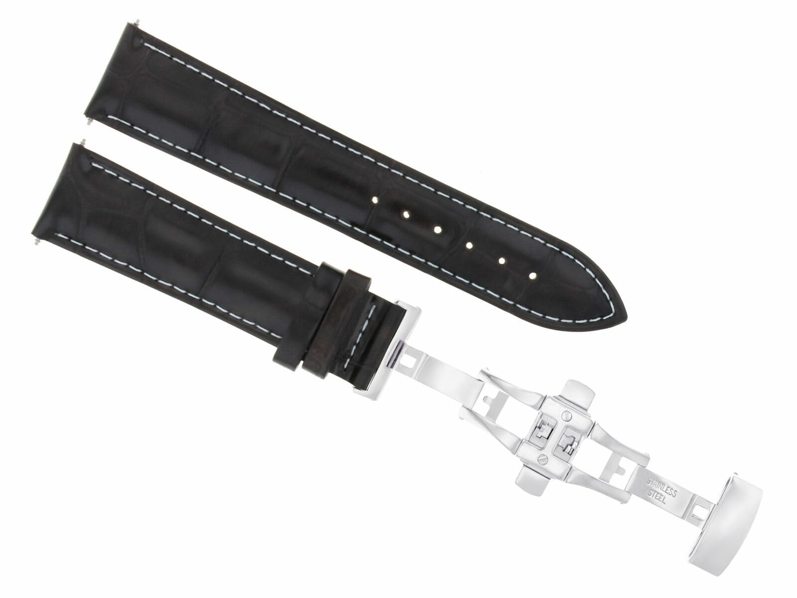 20mm Genuine Leather Watch Band Strap for Invicta Diver Watches - Russian Deployment Clasp - Dark Brown Replacement Strap for Men's Wristwatches | Perfect for Business, Casual & Formal Occasions