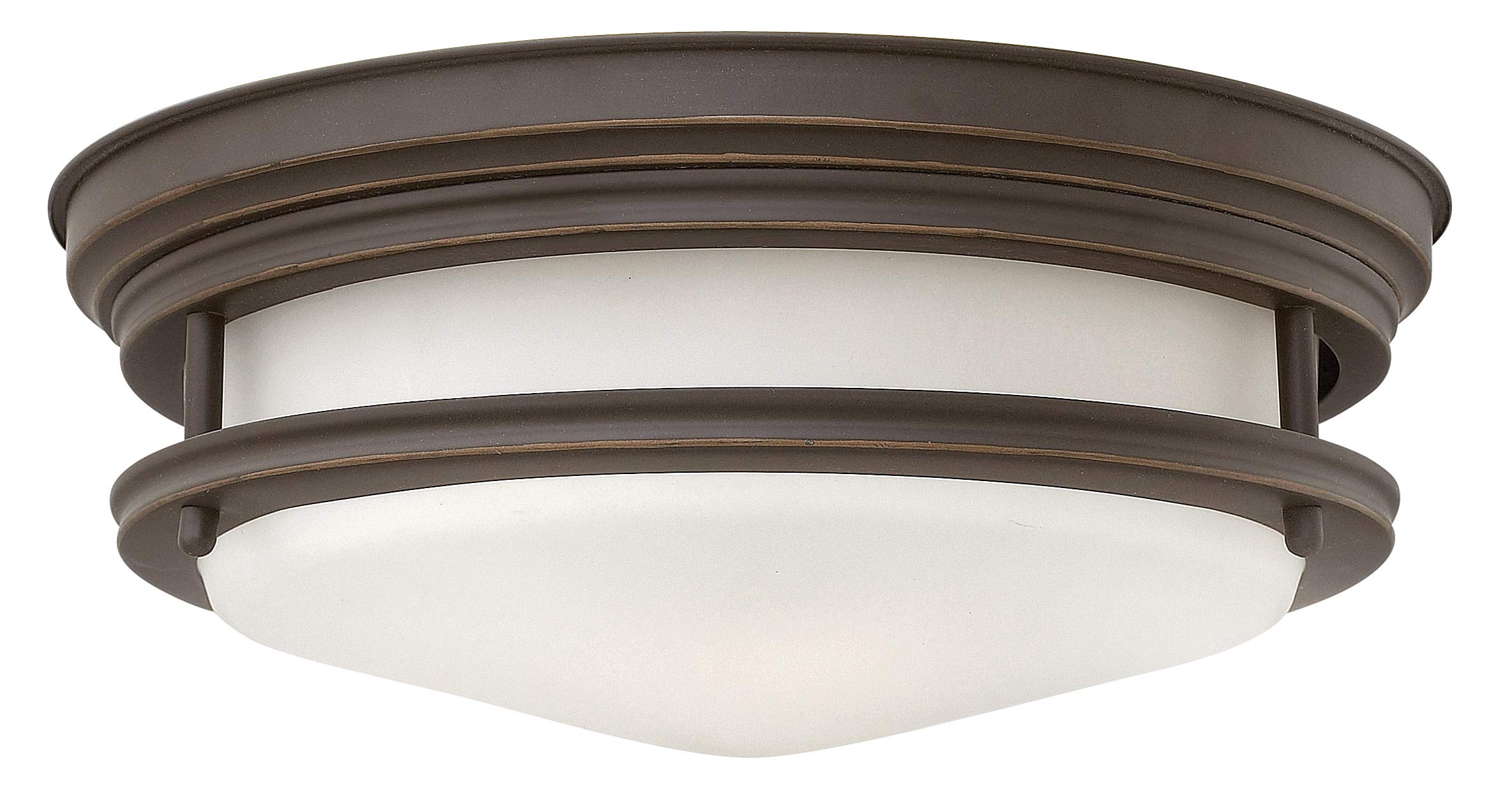 Hinkley Hadley Small Flush Mount Light - Vintage 2-Light Ceiling Fixture with Etched Opal Glass & Oil Rubbed Bronze Finish - Perfect for Bedroom, Hallway, or Entryway Lighting