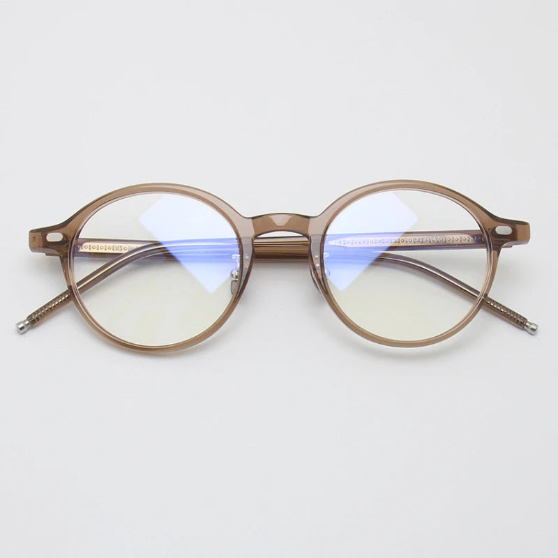 Black Unisex Full Rim Round Acetate Eyeglasses 49205 - Stylish & Lightweight Frames for Men & Women | Perfect for Reading, Work & Everyday Wear