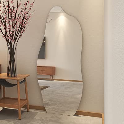 Nordic Style Frameless Full-Length Mirror 120x50cm - Modern Irregular Dressing Mirror for Bedroom, Bathroom & Vanity - Perfect for Makeup, Outfit Checks & Home Decor