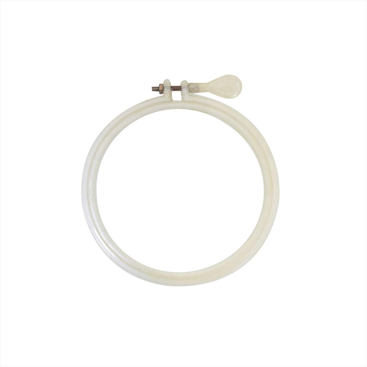 Premium 3.8 Inch White Round Embroidery Hoop - Professional Craft Frame for Cross Stitch, Embroidery & DIY Projects - Perfect for Handmade Gifts, Home Decor & Fabric Art