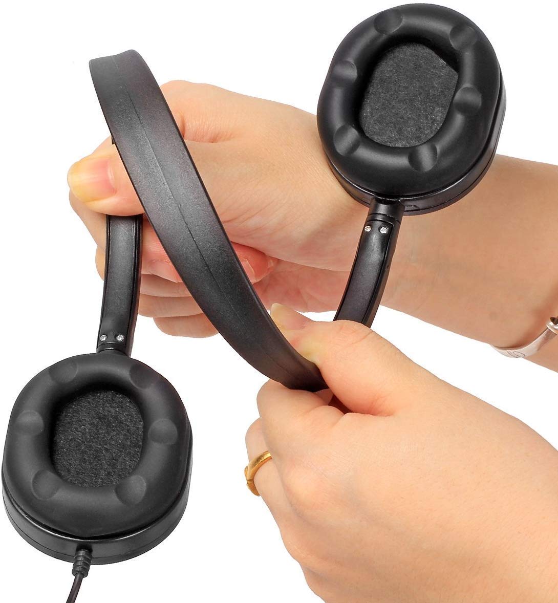 5 Pack Bulk Headphones for Classroom - Durable School Headphones with Comfortable Earbuds for Kids & Students (Black) | Perfect for Libraries, Labs, Online Learning & Study Sessions