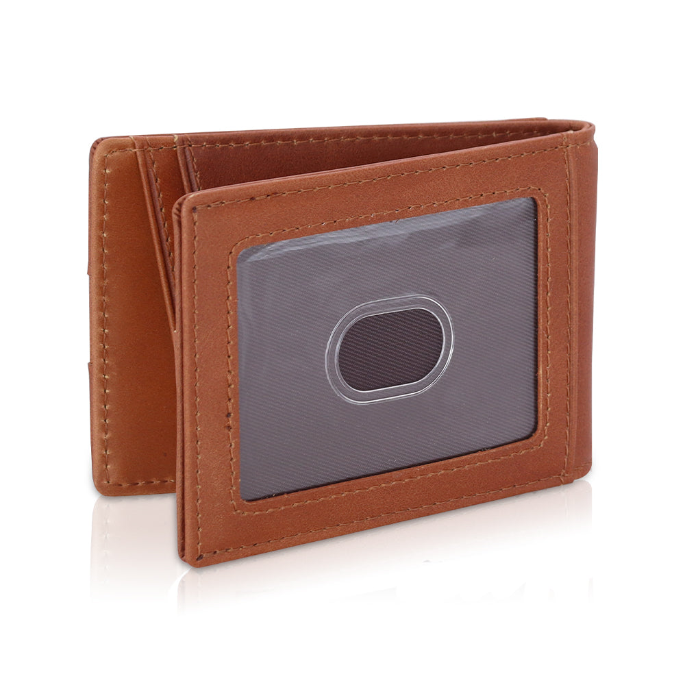 Premium Genuine Leather Brown Wallet & Keychain Set for Men - Stylish and Durable Gift for Everyday Use, Travel, and Business