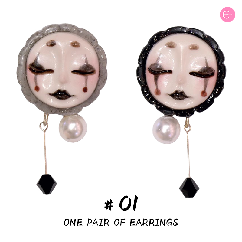 QUANDO Black Witch Asymmetric Sterling Silver Earrings for Women - Gothic Jewelry for Halloween, Cosplay & Witchy Fashion