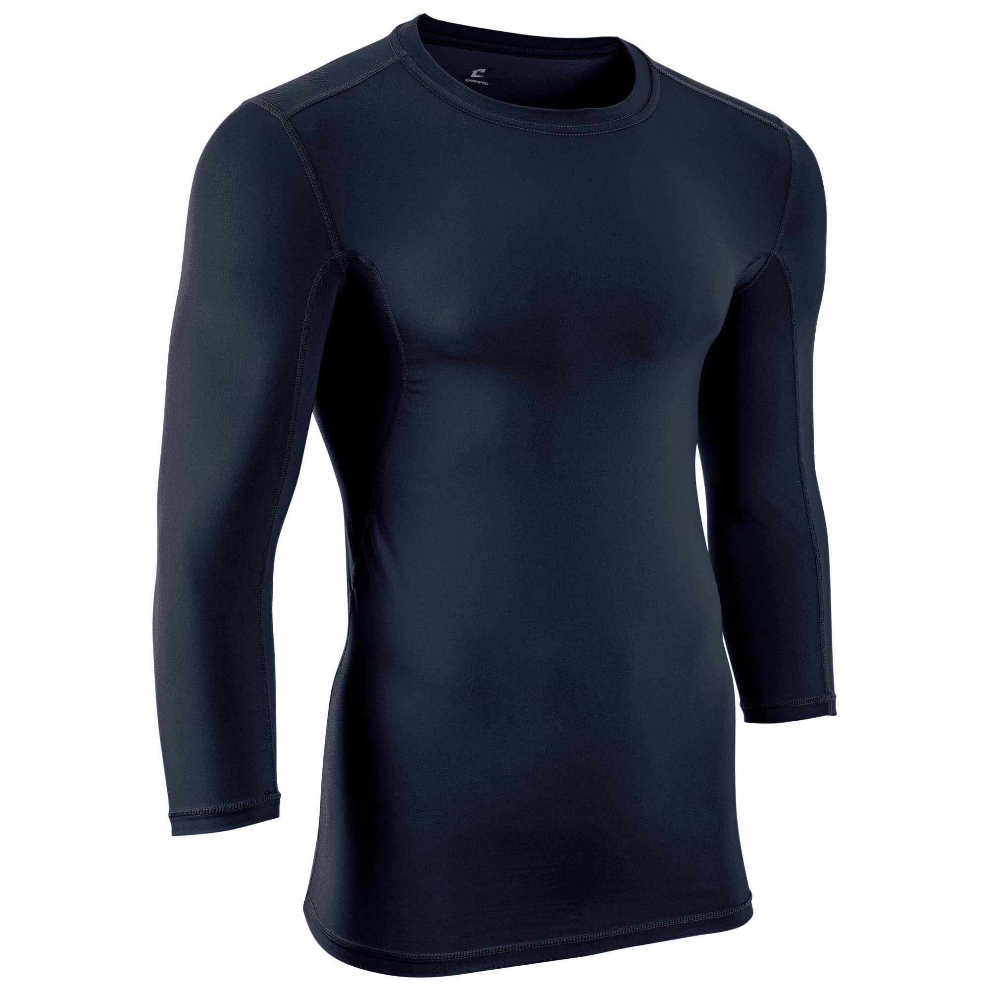 CHAMPRO Lightning Men's 3/4 Sleeve Compression Shirt - Moisture Wicking Baselayer for Football, Basketball & Baseball - Performance Athletic Top for Training & Games